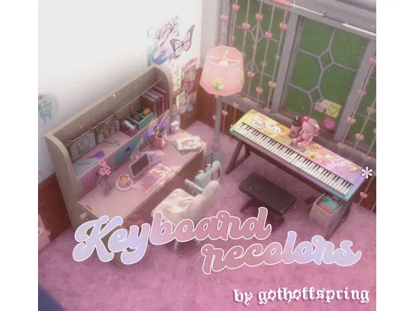 Maxis Match stick it keyboard recolors by gothoffspring - The Sims 4 Custom Content