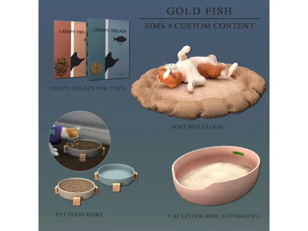 Maxis Match GoldFish Set for a cat - The Sims 4 Custom Content