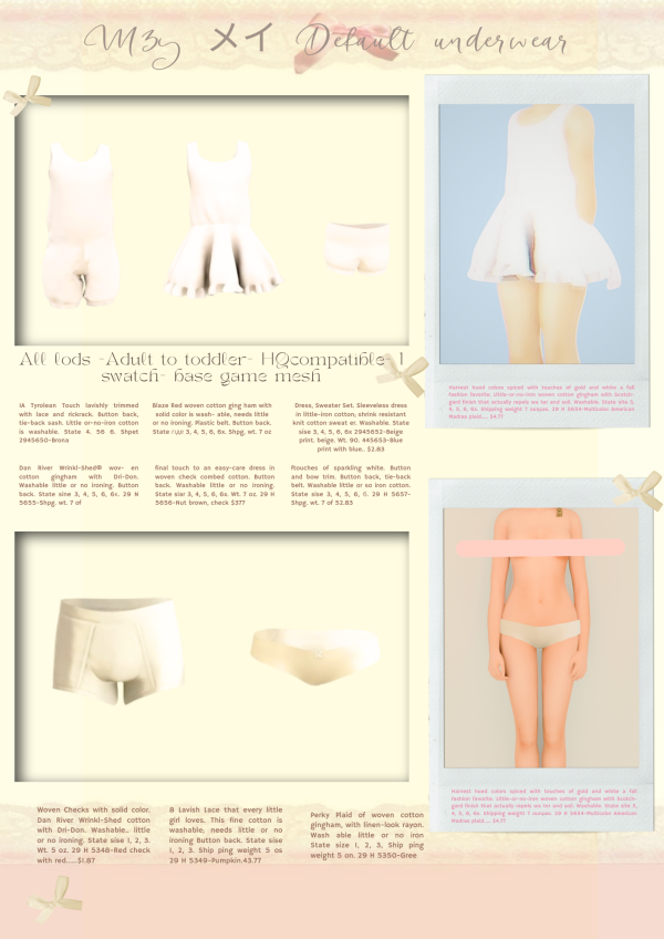 Mix Realistic Default Vintage Underwear for all ages ୨ৎ by meymey - The Sims 4 Custom Content