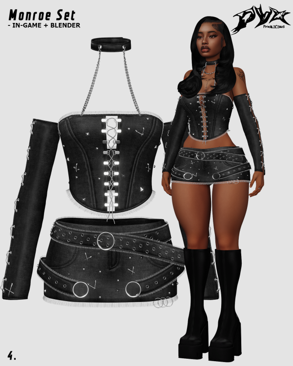 Alpha 2h4y collection Monroe Set by pyx - The Sims 4 Custom Content