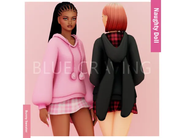 Mix Blue Craving Bunny Sweater - The Sims 4 Custom Content