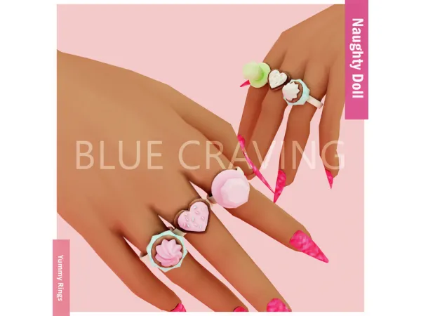 Mix Blue Craving Yummy Ring - The Sims 4 Custom Content