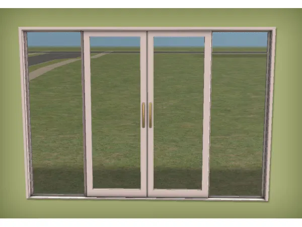 Sims 2 Alpha Windows CC: Ava Sliding Door B - 4 Tiles - for The Sims 2
