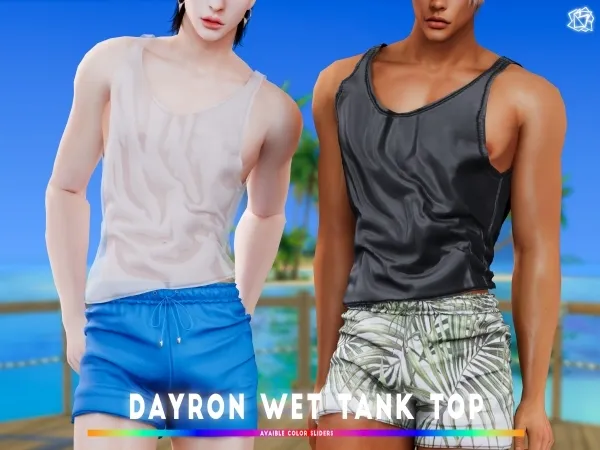 Alpha Dayron Wet Tank Top BRsims - The Sims 4 Custom Content