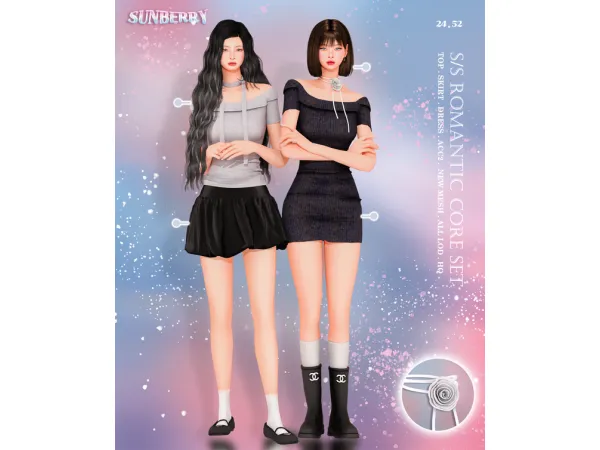 Alpha SS Romantic Core SET by [SUNBERRY] - The Sims 4 Custom Content