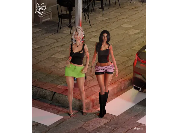 Alpha IBIZA CLOTHING SET by Taüve - The Sims 4 Custom Content