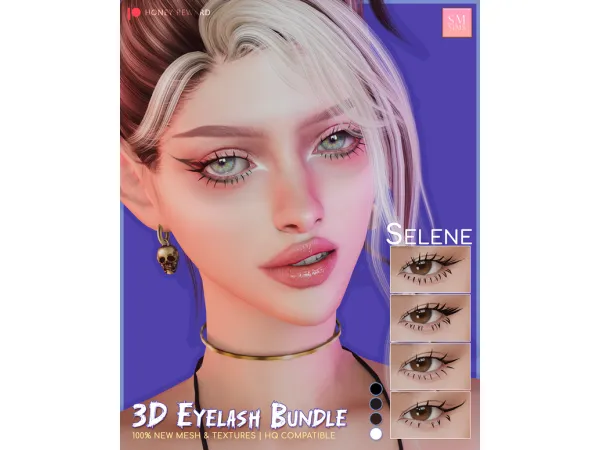 Alpha HONEY Eyelashes Bundle Selene - The Sims 4 Custom Content