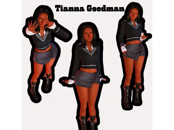 Maxis Match Tianna Goodman Cas Fully Clothed by SimtasticKennedy - The Sims 4 Custom Content