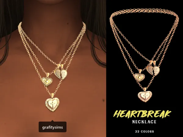 Alpha Heartbreak Necklace - The Sims 4 Custom Content