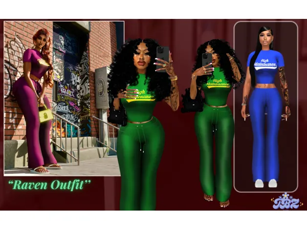 Maxis Match Raven Outfit by TBZSimz - The Sims 4 Custom Content