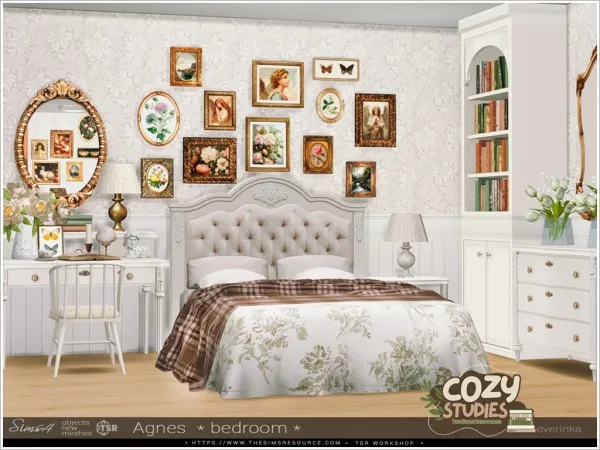 Alpha Agnes bedroom and Read corner by irinaseverinka - The Sims 4 Custom Content
