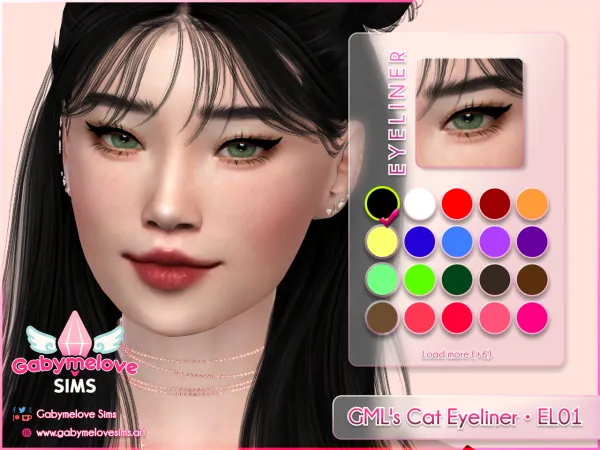 Mix GML's Cat Eyeliner EL01 by gabymelovesims - The Sims 4 custom content