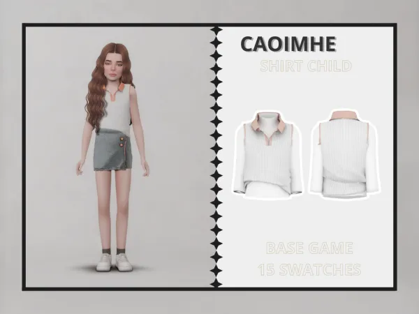Alpha Caoimhe Shirt Child - The Sims 4 Custom Content