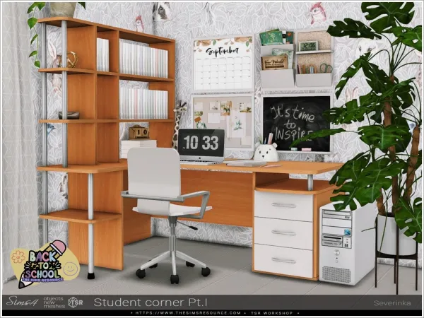 Alpha Student corner by irinaseverinka - The Sims 4 Custom Content