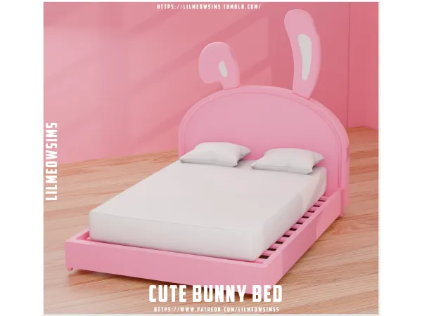 Mix Cute Bunny Bed by lilmeowsims - The Sims 4 Custom Content