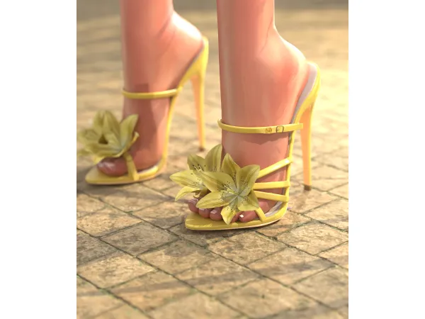Alpha MablyStore HIGHHEELS YELLOW GORGEOUS - The Sims 4 Custom Content