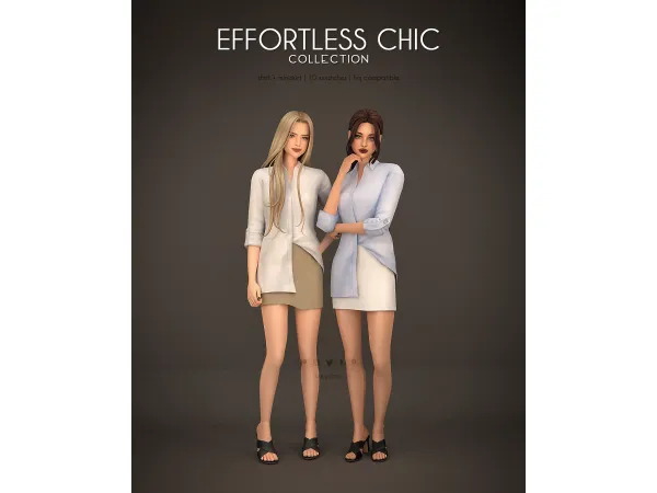 Maxis Match Shirt Miniskirt Effortless Chic Collection - The Sims 4 Custom Content