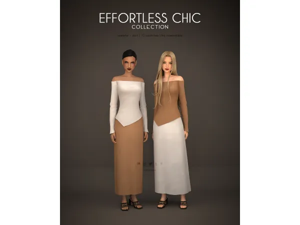 Maxis Match Sweater Skirt Effortless Chic Collection - The Sims 4 Custom Content