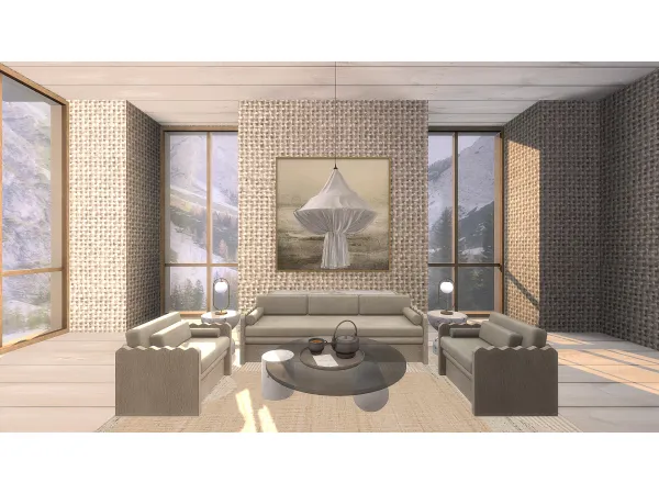 Alpha Rattan Wallpaper by SimspirationBuilds - The Sims 4 Custom Content
