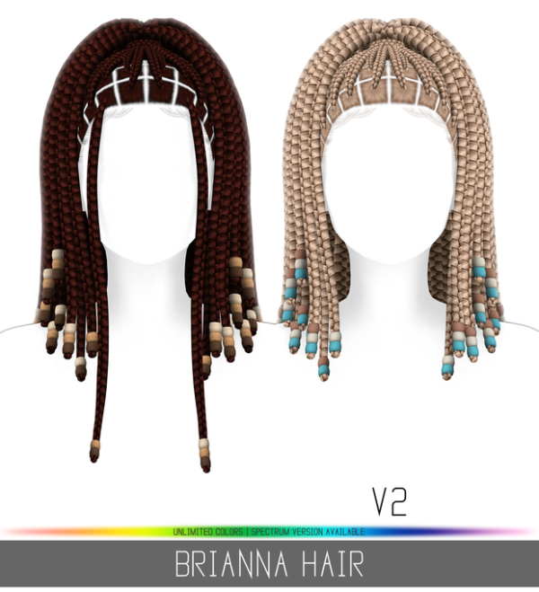 Alpha BRIANNA HAIR by simsfinds - The Sims 4 Custom Content