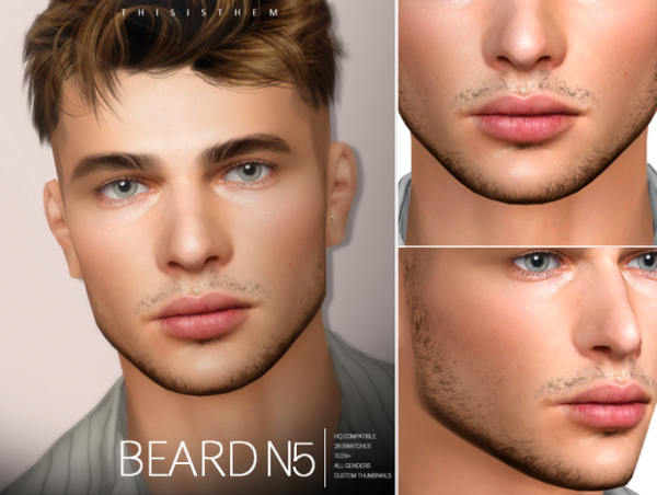 Alpha Beards N4 N5 N6 by simsfinds - The Sims 4 Custom Content