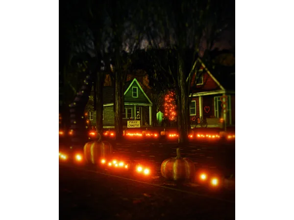 Alpha Trick or Treat Street Free Scene - The Sims 4 Custom Content