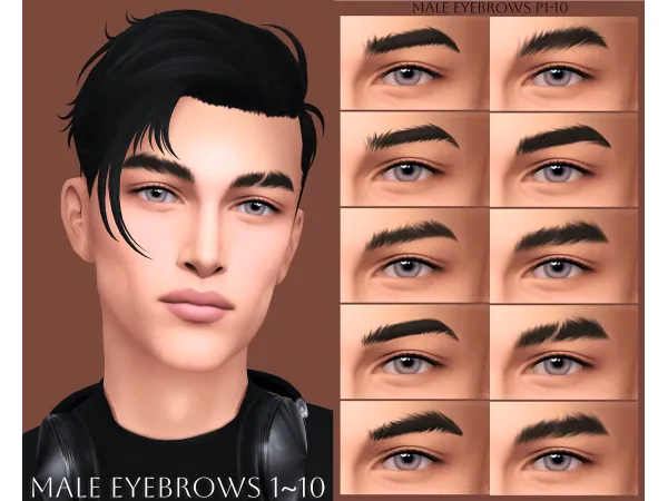 Maxis Match MALE EYEBROWS P01 10 by ANGISSI - The Sims 4 Custom Content