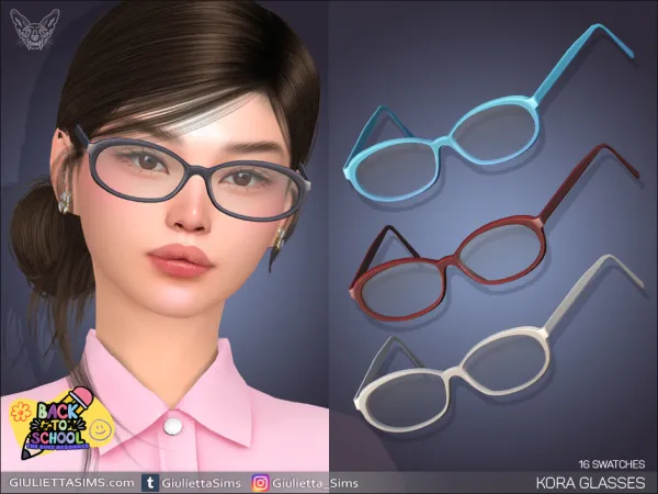 Mix Kora Glasses For Adults Kids and Toddlers by giuliettasims - The Sims 4 Custom Content