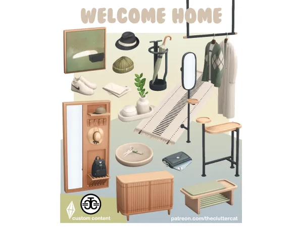 Maxis Match Welcome Home by TheClutterCat - The Sims 4 Custom Content