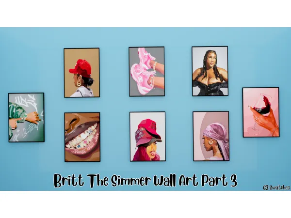 Alpha Wall Art Part 3 by Britt The Simmer - The Sims 4 Custom Content
