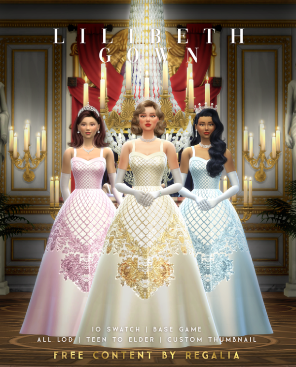 Maxis Match LILIBETH GOWN by simsfinds - The Sims 4 Custom Content