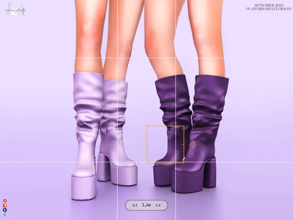 Alpha Platform Heeled Boots by MERMALADE - The Sims 4 Custom Content