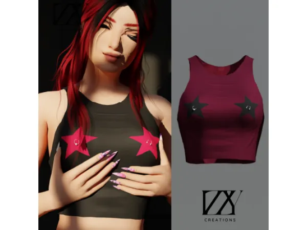 Maxis Match Top Star by Izzybyiza - The Sims 4 Custom Content