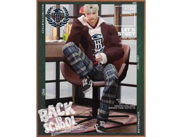 Mix Men's Classic Slim Straight Pants Winter School Uniform by rvn2seven - The Sims 4 Custom Content