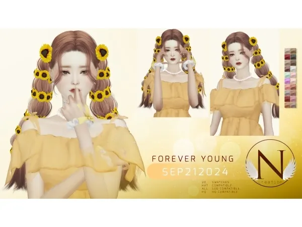 Alpha NILYN HAIR SEP212024 FOREVER YOUNG ACC - The Sims 4 Custom Content
