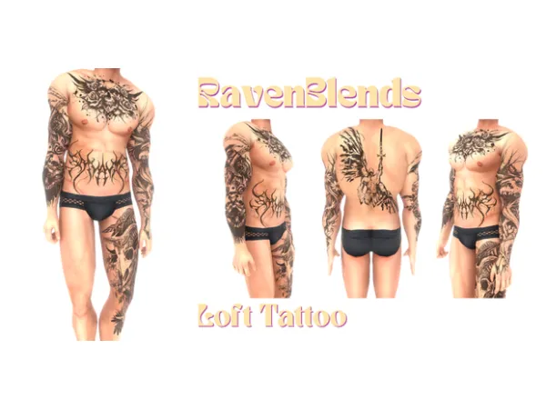 Mix RavenBlends Loft Tattoo - The Sims 4 Custom Content