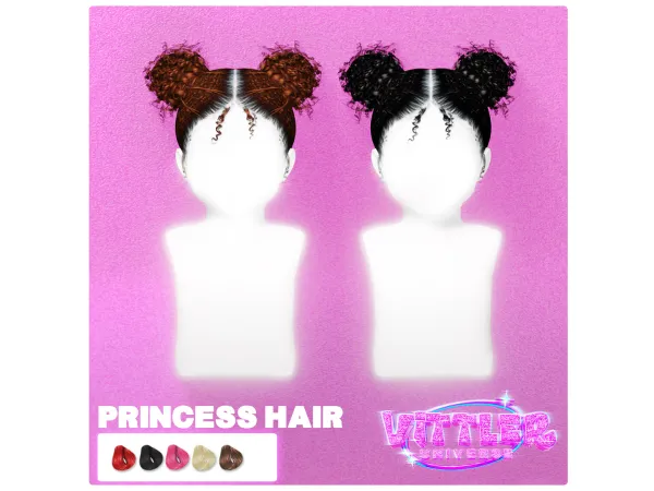 Alpha Princess Child Toddler Infant Hair by VitterUniverse - The Sims 4 Custom Content