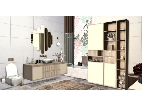 Alpha Fhsray Bathroom by SyLoeSy - The Sims 4 Custom Content