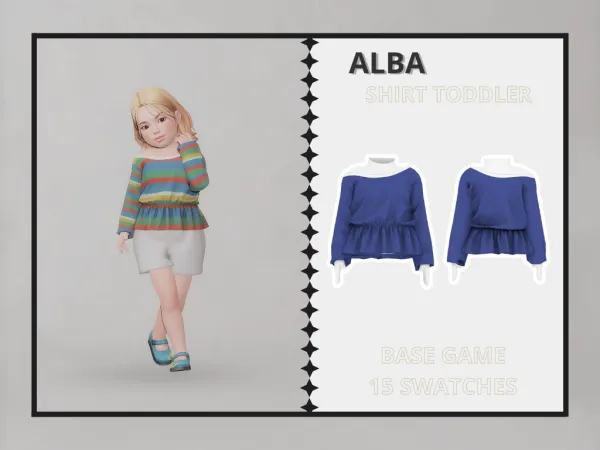 Alpha Alba Shirt Toddler - The Sims 4 Custom Content