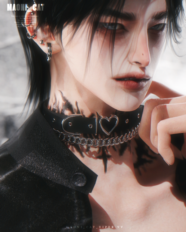 Alpha [Maoni_cat]Necklace No9 heart shaped Collar by simsfinds - The Sims 4 Custom Content