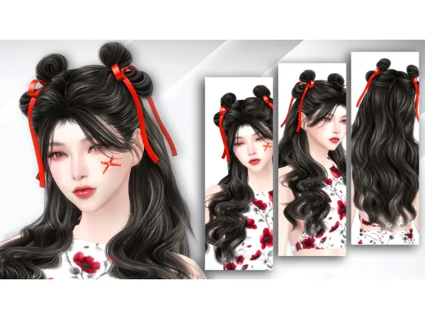 Alpha Poem Hair by Vivian Dang - The Sims 4 Custom Content