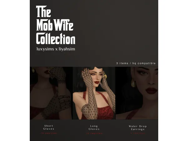Maxis Match [The Mob Wife Collection] Long Gloves by Liyahsim - The Sims 4 Custom Content