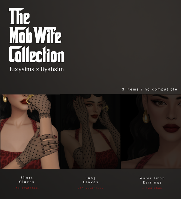 Maxis Match [The Mob Wife Collection] Short Gloves by liyahsim - The Sims 4 Custom Content