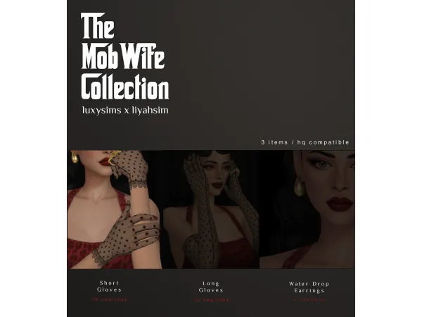 Maxis Match [The Mob Wife Collection] Short Gloves by Liyahsim - The Sims 4 Custom Content