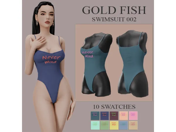 Mix GoldFish swimsuit 002 by GoldFishSims - The Sims 4 Custom Content