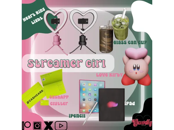 Mix Streamer Girl by Gawdly Games - The Sims 4 Custom Content