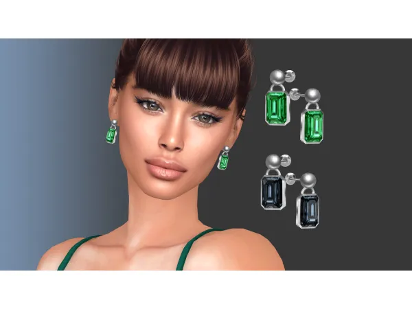 Alpha Pearl Crystal Earrings by NataliS - The Sims 4 Custom Content