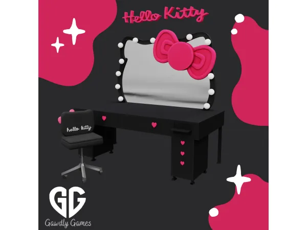 Maxis Match Hello Kitty Vanity by Gawdly Games - The Sims 4 Custom Content