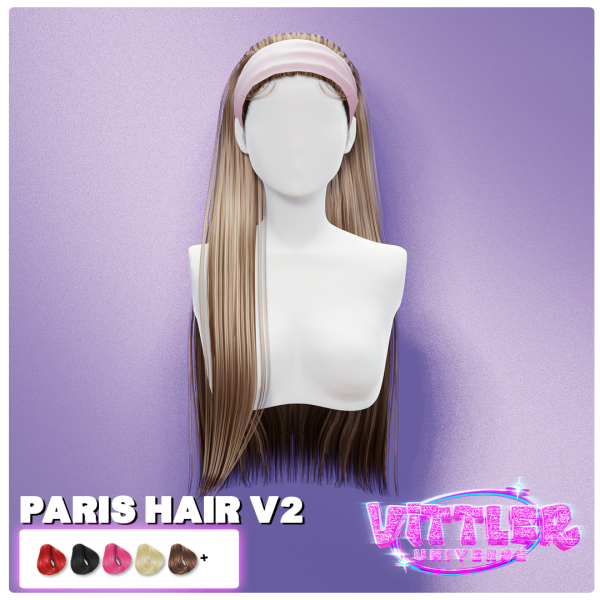 Alpha Paris Hair V2 by simsfinds - The Sims 4 Custom Content