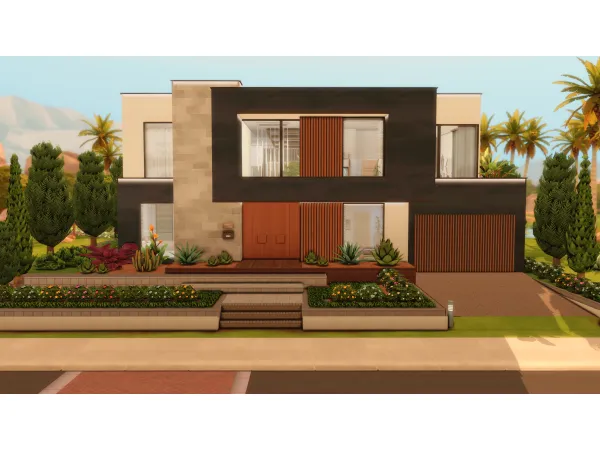 Maxis Match Modern Family Mansion by cozy_naom - The Sims 4 Custom Content